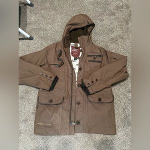 Medium men’s snowboarding jacket, the white collection made by Sean White.